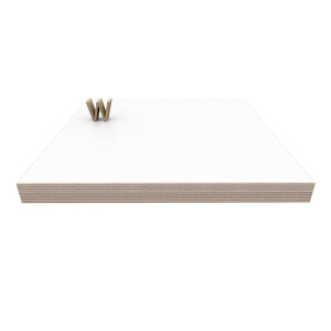 Dekor Spanplatte 25mm Weiß K101 mit Multiplex-Echtholzkante